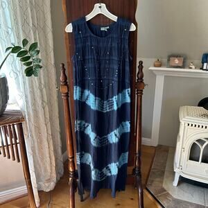 Kaaku blue tie-dye sleeveless maxi dress size 2X women’s